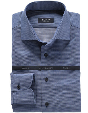 Синяя однотонная мужская рубашка Signature