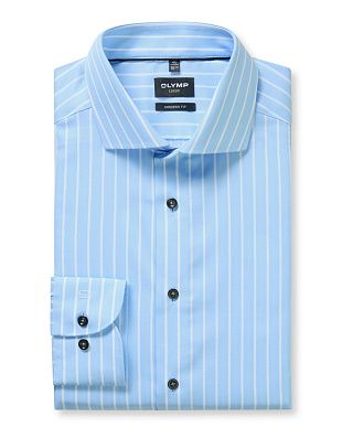 Сорочка голубая в полоску OLYMP Luxor, полуприлегающая | купить в интернет-магазине Olymp-Men