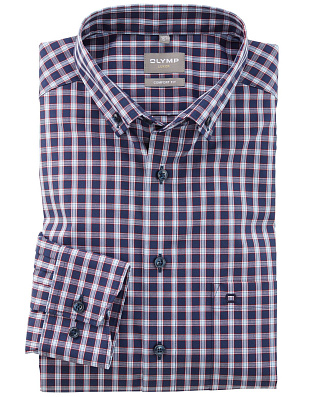 Рубашка мужская в клетку с пуговицами на воротнике OLYMP Luxor, прямой крой | купить в интернет-магазине Olymp-Men