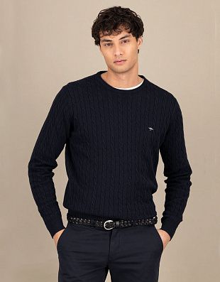 Джемпер мужской Fynch-Hatton вязаный с косами | интернет-магазин Olymp-Men