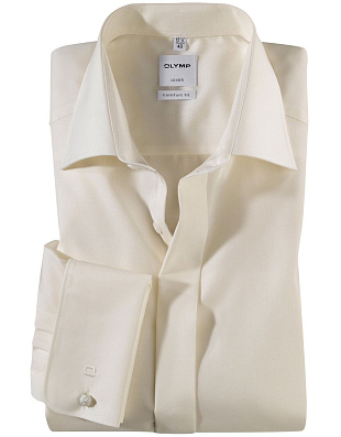 Мужская сорочка шампань прямая с потайной планкой