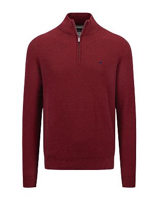 Свитер мужской бордовый на молнии Fynch-Hatton | купить в интернет-магазине Olymp-Men