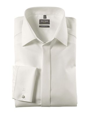 Мужская сорочка шампань прямая с потайной планкой