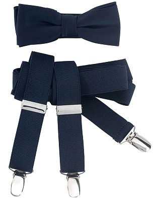 Подтяжки синие мужские Lindenmann, галстук-бабочка | купить в интернет-магазине Olymp-Men
