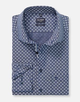 Рубашка синяя с принтом Olymp, modern fit | купить в интернет-магазине Olymp-Men