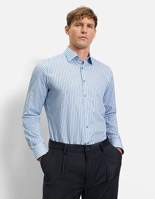 Рубашка классическая в полоску OLYMP, боди фит | купить в интернет-магазине Olymp-Men