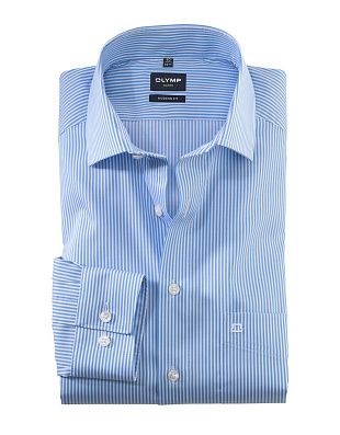 Рубашка мужская в голубую полоску OLYMP Luxor, modern fit | купить в интернет-магазине Olymp-Men