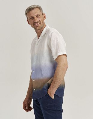 Рубашка льняная мужская OLYMP Signature с коротким рукавом