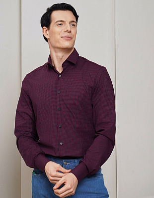 Рубашка мужская OLYMP 24/7 в клетку, body fit | купить в интернет-магазине Olymp-Men