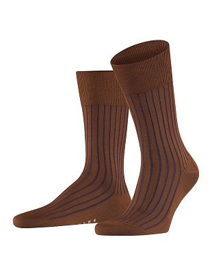Носки коричневые в полоску FALKE из мерсеризированного хлопка | купить в интернет-магазине Olymp-Men