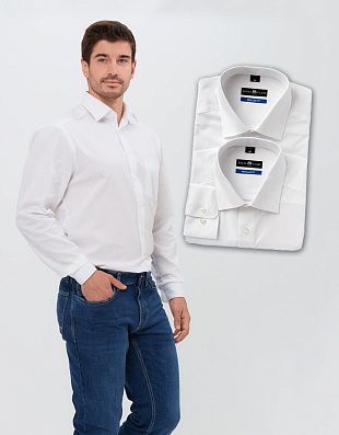 Мужские белые рубашки Royal Class, прямые, комплект 2 шт. | купить в интернет-магазине Olymp-Men