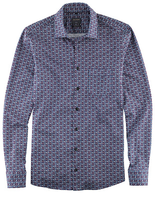 Трикотажная рубашка мужская OLYMP Casual с принтом | купить в интернет-магазине Olymp-Men