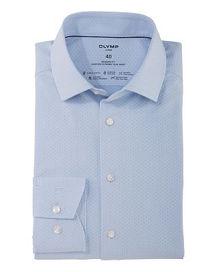 Рубашка голубая классическая OLYMP Luxor 24/7, modern fit, климат контроль | купить в интернет-магазине Olymp-Men