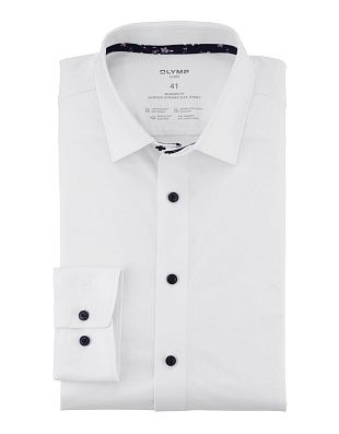 Рубашка трикотажная белая мужская OLYMP Luxor, modern fit | купить в интернет-магазине Olymp-Men