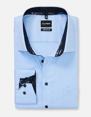 Рубашка классическая голубая Olymp Luxor Big, прямой крой | купить в интернет-магазине Olymp-Men