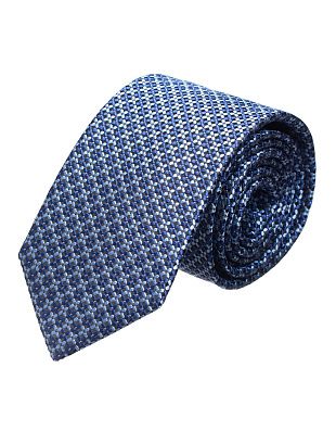 Галстук удлиненный Bernd Hennes с синим принтом, 8,5 см | купить в интернет-магазине Olymp-Men