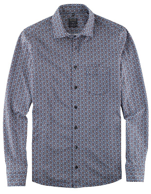 Трикотажная рубашка мужская OLYMP Casual с принтом | купить в интернет-магазине Olymp-Men