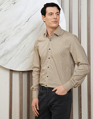 Рубашка классическая OLYMP в клетку, body fit | купить в интернет-магазине Olymp-Men