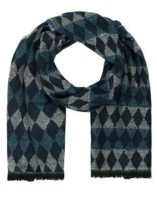 Шарф мужской Lindenmann с рисунком синий ромб | купить в интернет-магазине Olymp-Men