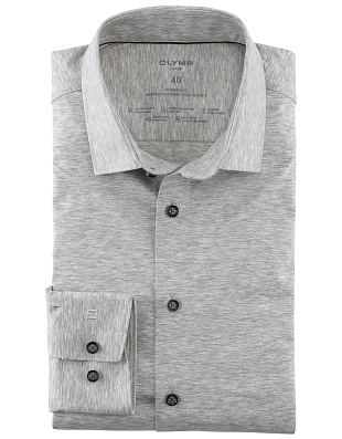 Трикотажная рубашка серая Olymp 24/7, modern fit | купить в интернет-магазине Olymp-Men