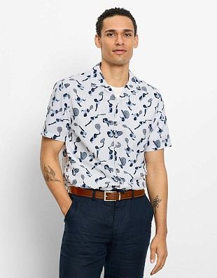 Рубашка белая с принтом в теннисном стиле