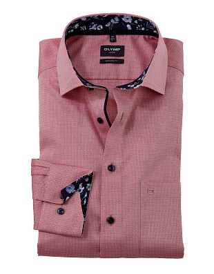 Рубашка розовая классическая фактурная OLYMP Luxor, modern fit | купить в интернет-магазине Olymp-Men
