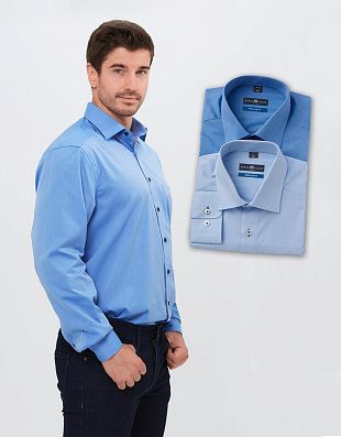 Мужские голубые рубашки Royal Class, прямые, комплект 2 шт. | купить в интернет-магазине Olymp-Men