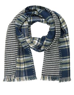 Шарф мужской Lindenmann сине-зелёная клетка | купить в интернет-магазине Olymp-Men