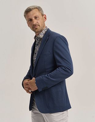 Пиджак синий мужской ROY ROBSON из хлопка с накладными карманами | купить в интернет-магазине Olymp-Men
