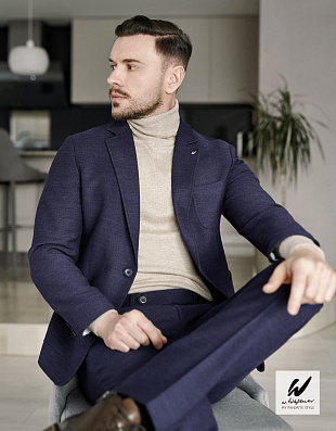 Пиджак мужской w.Wegener из трикотажной фактурной ткани | купить в интернет-магазине Olymp-Men
