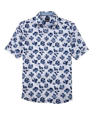 Рубашка льняная OLYMP с цветочным принтом