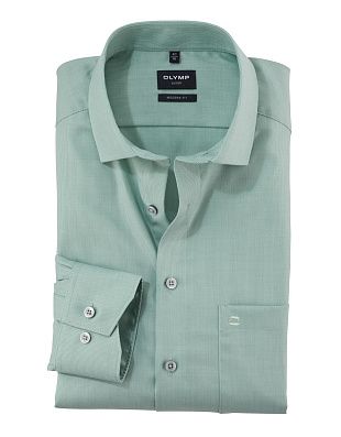 Сорочка классическая зелёная Olymp Luxor, modern fit, фактурная | купить в интернет-магазине Olymp-Men