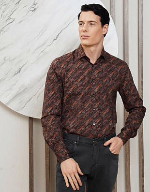 Рубашка мужская OLYMP с рисунком, body fit | купить в интернет-магазине Olymp-Men