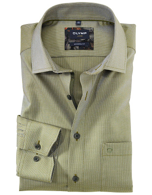 Рубашка зеленая мужская OLYMP Luxor, modern fit | купить в интернет-магазине Olymp-Men