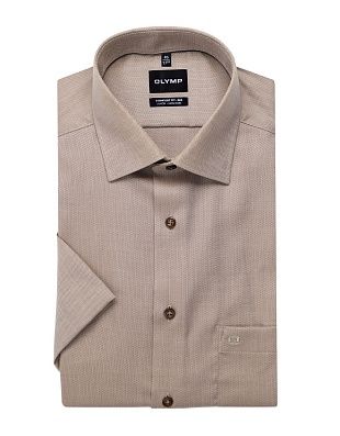 Рубашка бежевая классическая Olymp Luxor Big, прямой крой | купить в интернет-магазине Olymp-Men