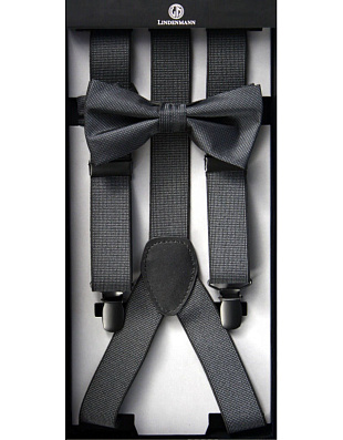 Комплект серый подтяжки+бабочка Lindenmann | купить в интернет-магазине Olymp-Men