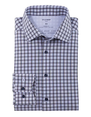 Рубашка мужская в клетку OLYMP Luxor 24/7, modern fit, климат-контроль | купить в интернет-магазине Olymp-Men