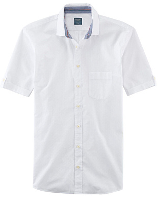 Рубашка белая мужская OLYMP Casual с коротким рукавом