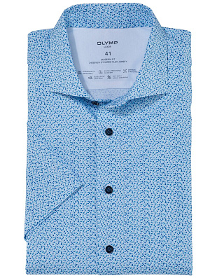 Рубашка трикотажная OLYMP Luxor 24/7 с рисунком горох, modern fit