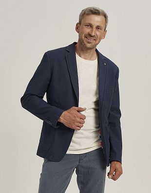 Пиджак синий мужской  w.Wegener из хлопка с 2 шлицами | купить в интернет-магазине Olymp-Men