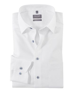 Рубашка белая мужская OLYMP Luxor, comfort fit, фактурная | купить в интернет-магазине Olymp-Men