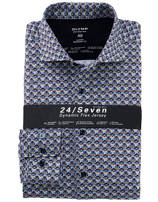 Рубашка мужская трикотажная OLYMP с орнаментом Luxor 24/7, modern fit | купить в интернет-магазине Olymp-Men
