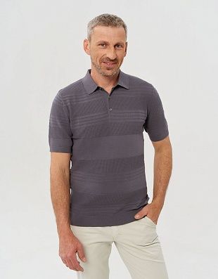 Поло мужское вязаное серое на пуговицах Gratude | купить в интернет-магазине Olymp-Men