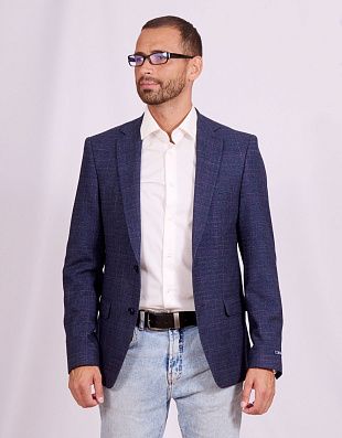 Пиджак мужской синий в клетку Nowal | купить в интернет-магазине Olymp-Men