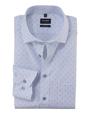 Рубашка мужская с голубым рисунком OLYMP Luxor, modern fit на высокий рост | купить в интернет-магазине Olymp-Men