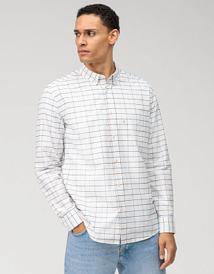 Рубашка мужская OLYMP Casual в клетку с пуговицами на воротнике | купить в интернет-магазине Olymp-Men