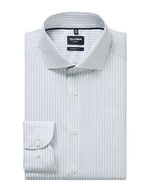 Рубашка классическая в серую полоску OLYMP Luxor, полуприлегающая | купить в интернет-магазине Olymp-Men