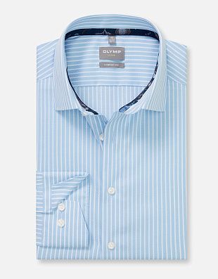Рубашка мужская в белую полоску OLYMP Luxor, comfort fit | купить в интернет-магазине Olymp-Men
