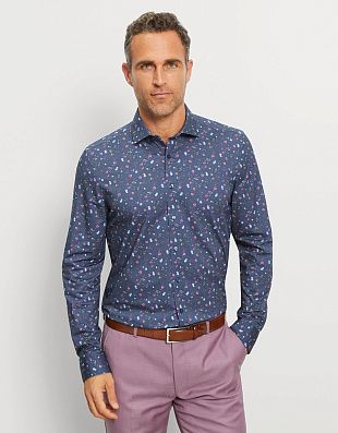 Рубашка трикотажная мужская с цветочным принтом OLYMP, body fit | купить в интернет-магазине Olymp-Men