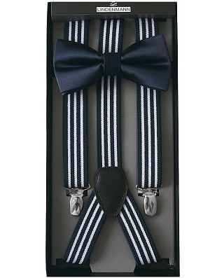 Подтяжки, бабочка синие Lindenmann, комплект | купить в интернет-магазине Olymp-Men